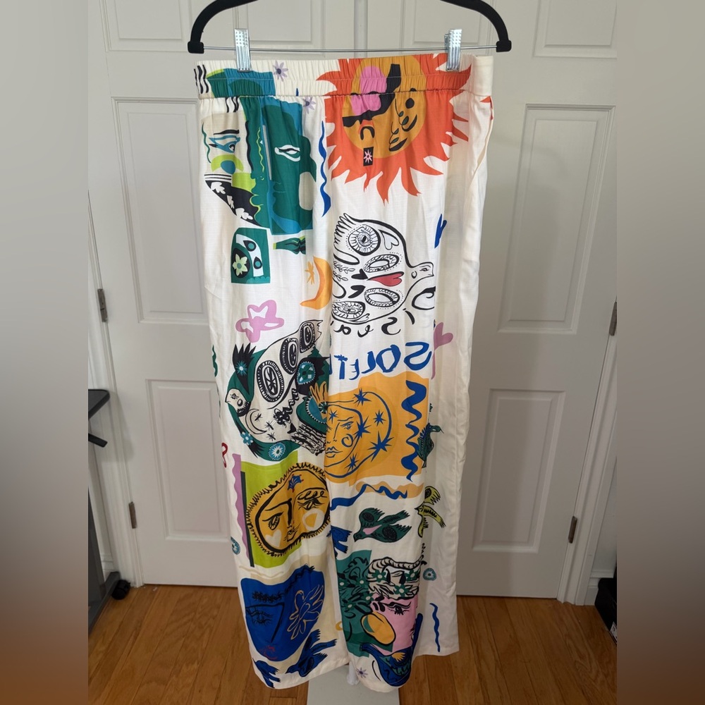 NWT Commense Graphic Print Crop Top With Wide-Leg Pants Set Size XL - Picture 11 of 12